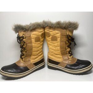Sorel Tofino II Womens Waterproof Leather Winter Boots Faux Fur Woman Size 8.5